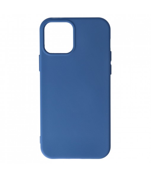 Husa iPhone 11 Pro Max, SIlicon Catifelat cu interior Microfibra, Albastru Marine
